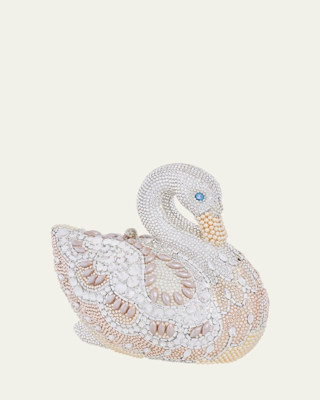 Swan Crystal Clutch Bag